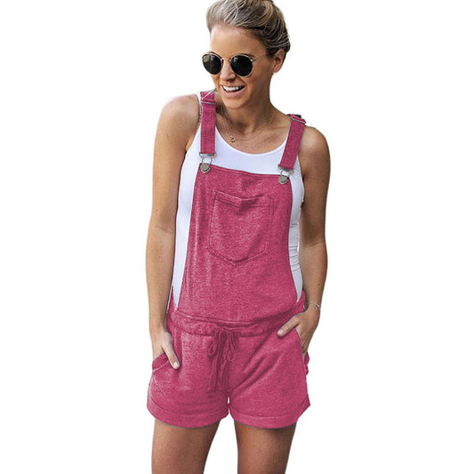 Combinaison sexy en coton mélangé avec poches gris clair AH172