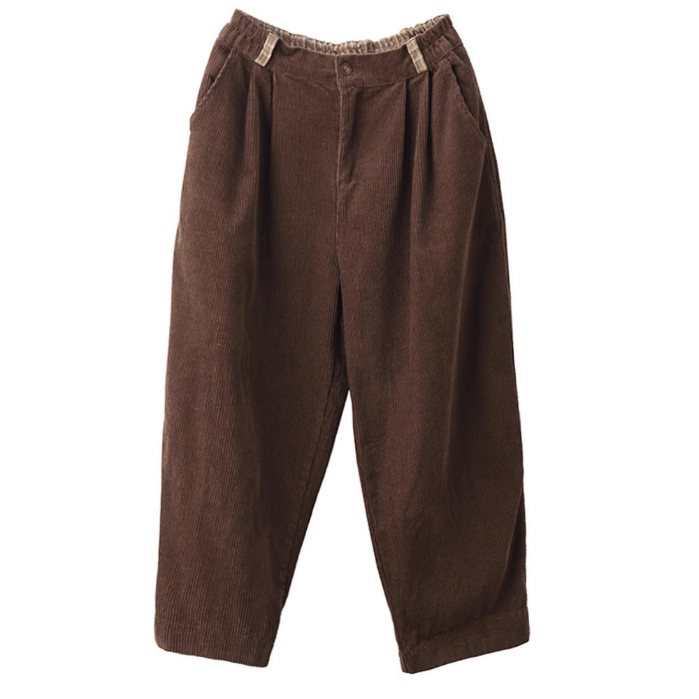 Damen Sommer Haremshose aus Leinen mit Knopfleiste G189