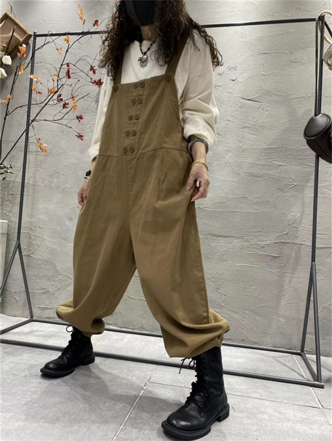Vintage Sleeveless Plain Casual Jumpsuits CM73