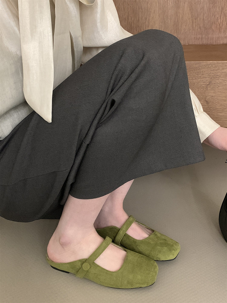 French Green Slide Sandals OI081