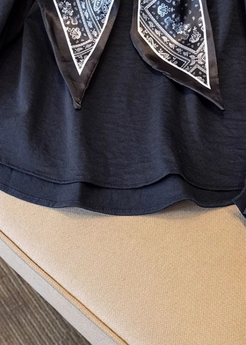 Écharpe surdimensionnée en coton bio bleu marine, printemps YO008