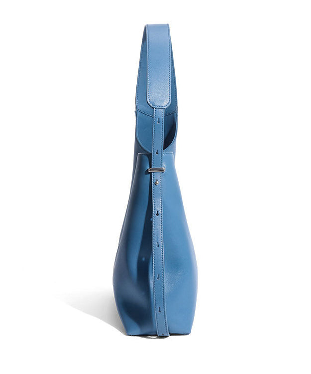 Design Bag Leather Shoulder Calf Large Blue Original Capacity