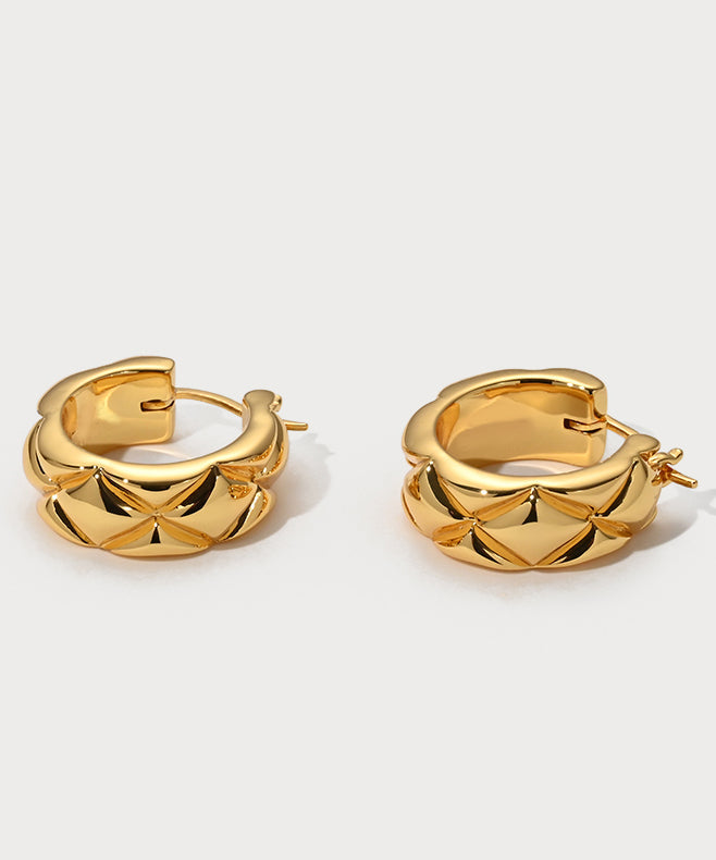 Boucles d'oreilles créoles originales en cuivre doré TX005