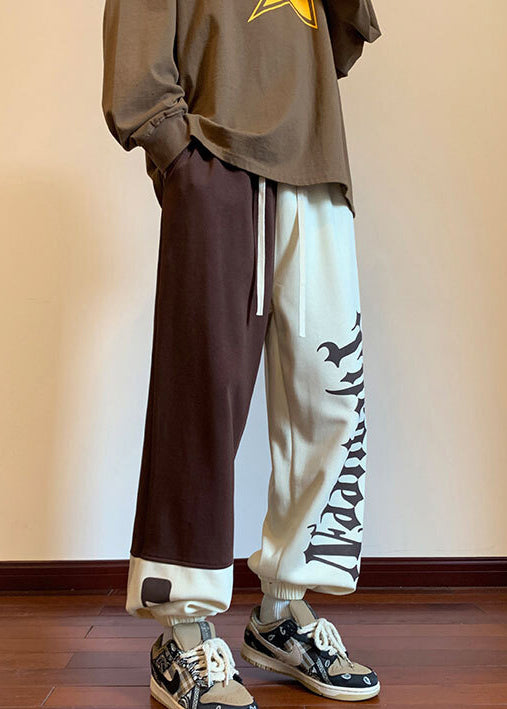 Original Design Khaki Asymmetrische Elastische Taille Baumwolle Männer Hosen Herbst WA058