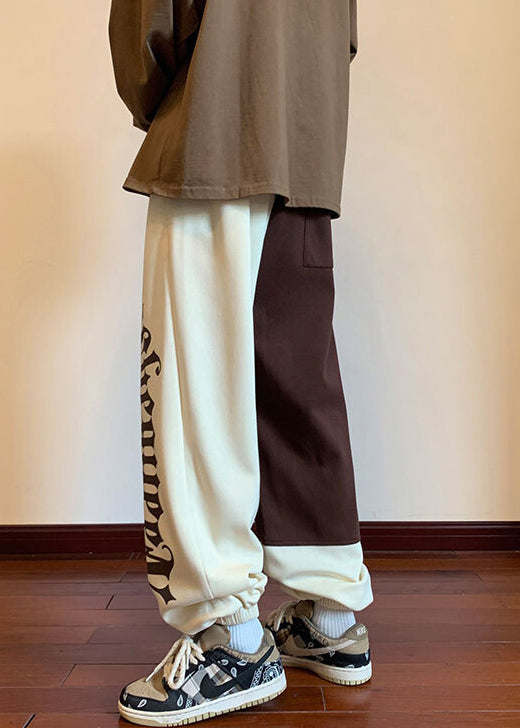 Original Design Khaki Asymmetrische Elastische Taille Baumwolle Männer Hosen Herbst WA058