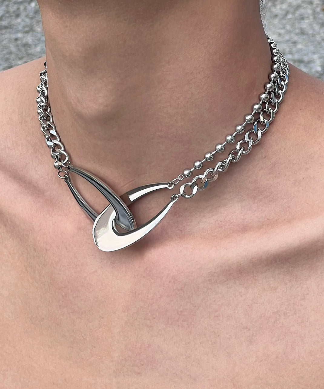 Metallkette Original Kettendesign Asymmetrisch