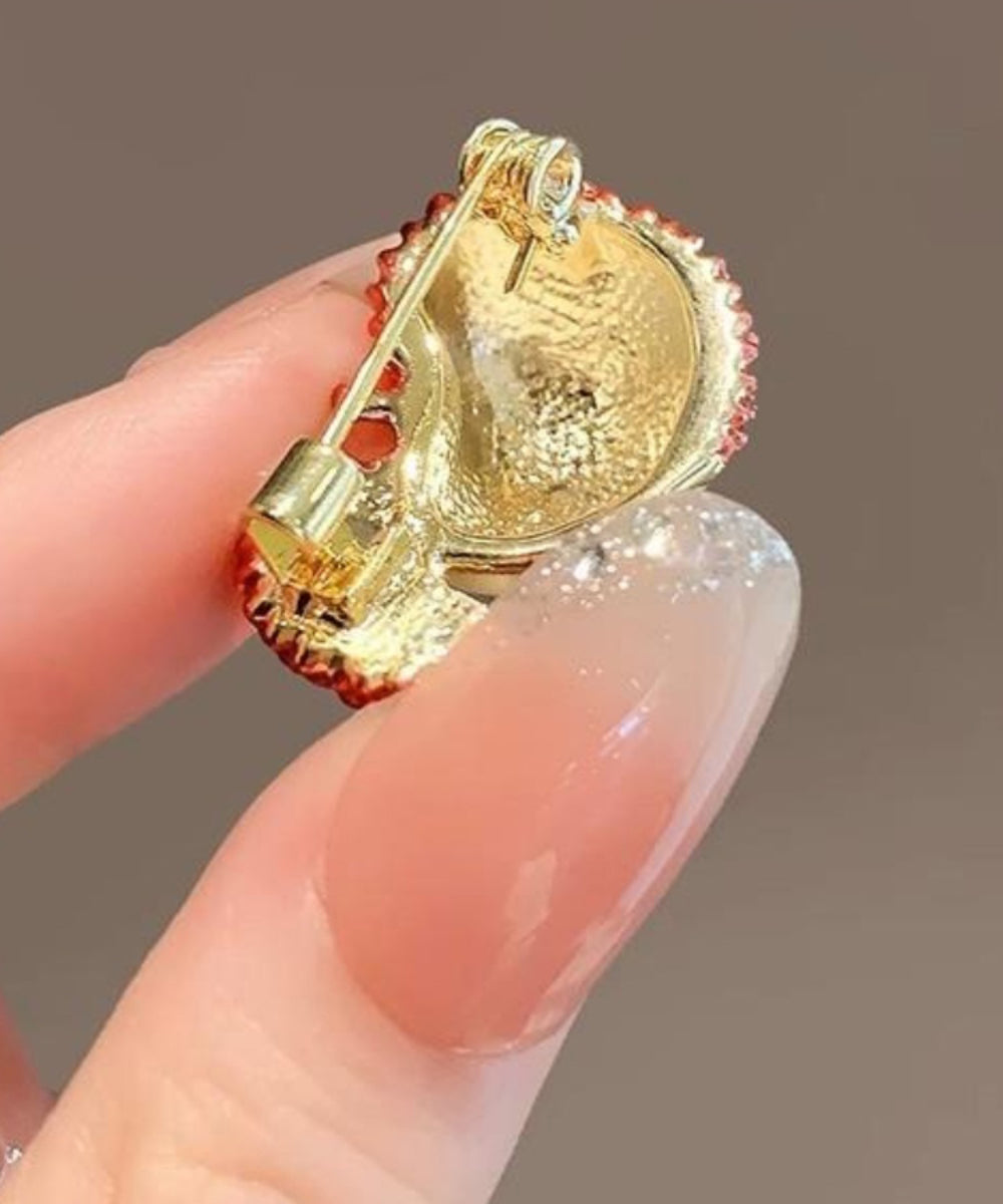 Original Design Rote Legierung Litschi Brosche RG005