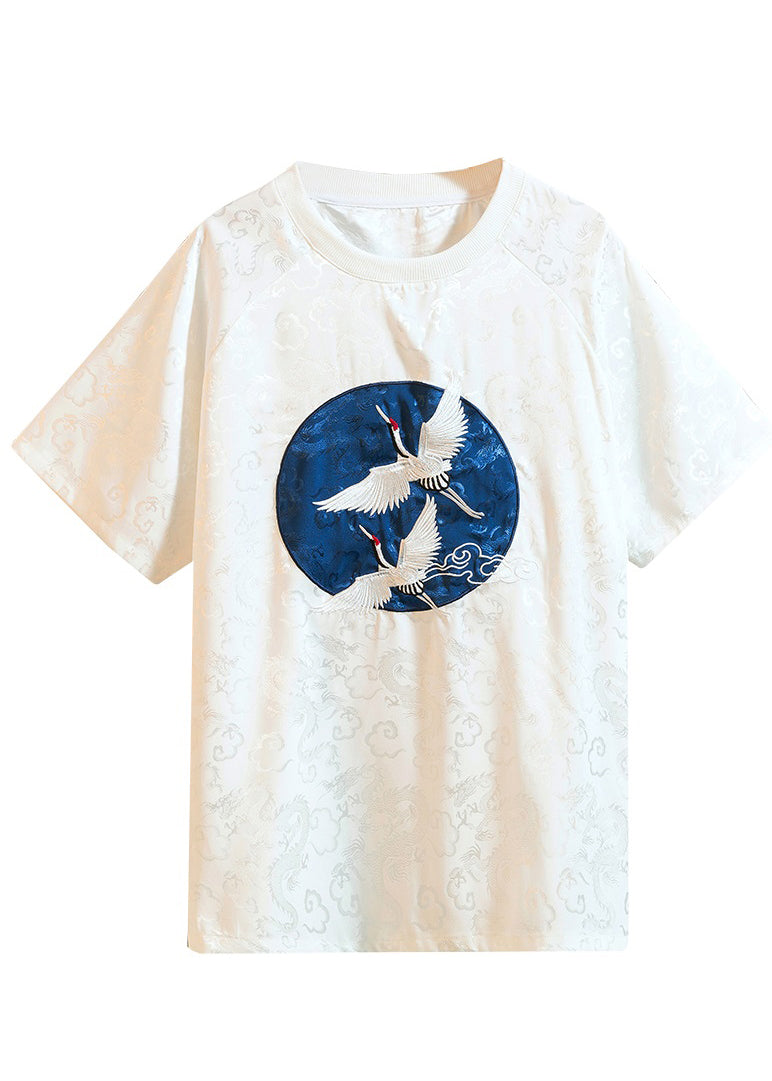 Original Design Silbrig Oansatz Embroideried Eis Seide Herren T Shirts Sommer HG001