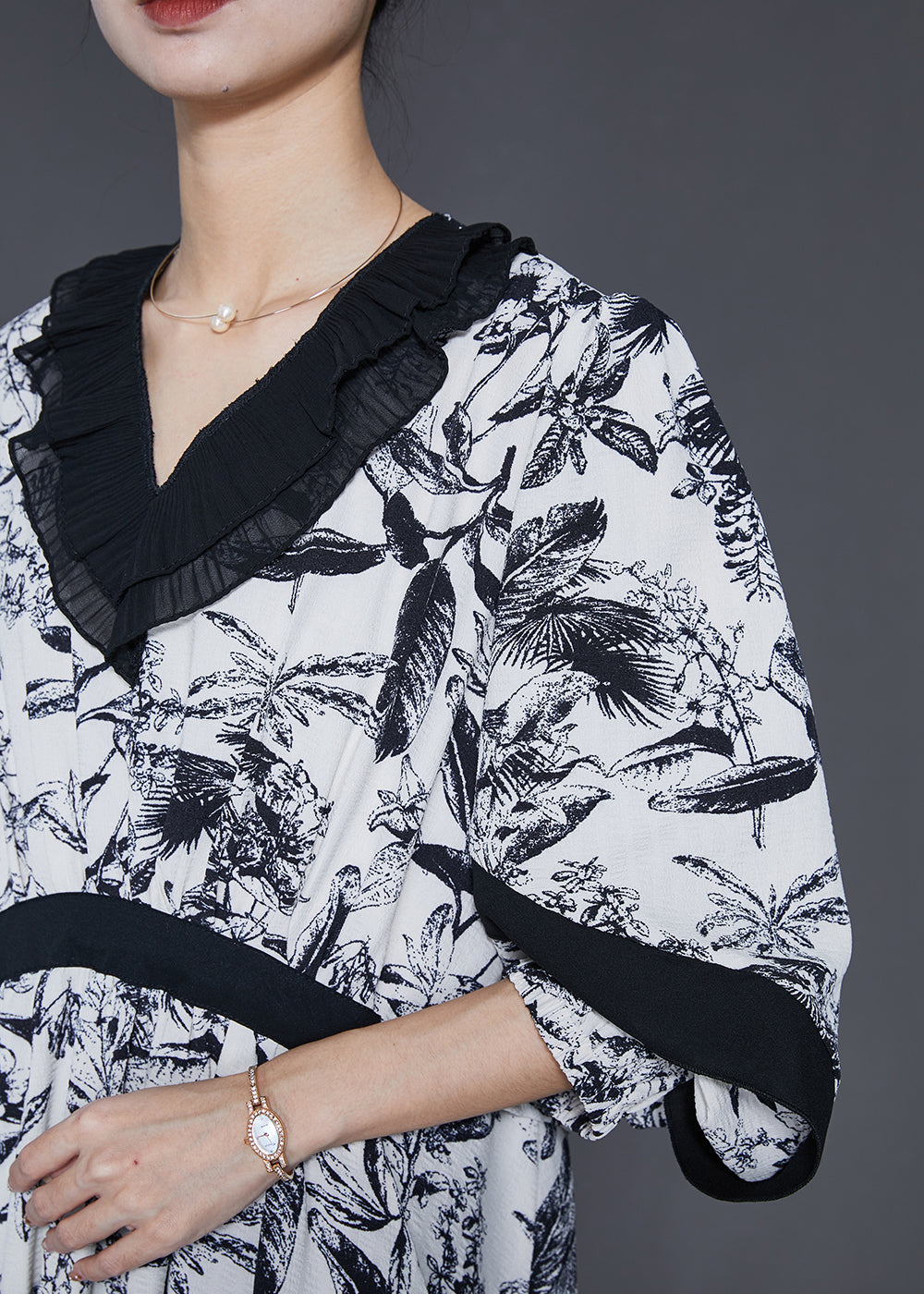 Original Design Weißes übergroßes Baumwollkleid mit Tinte und Waschung, Frühling, SD1051