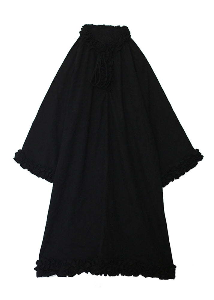 Original Design Weiß Rüschen Patchwork Baumwolle Lange Kleid Herbst WE027