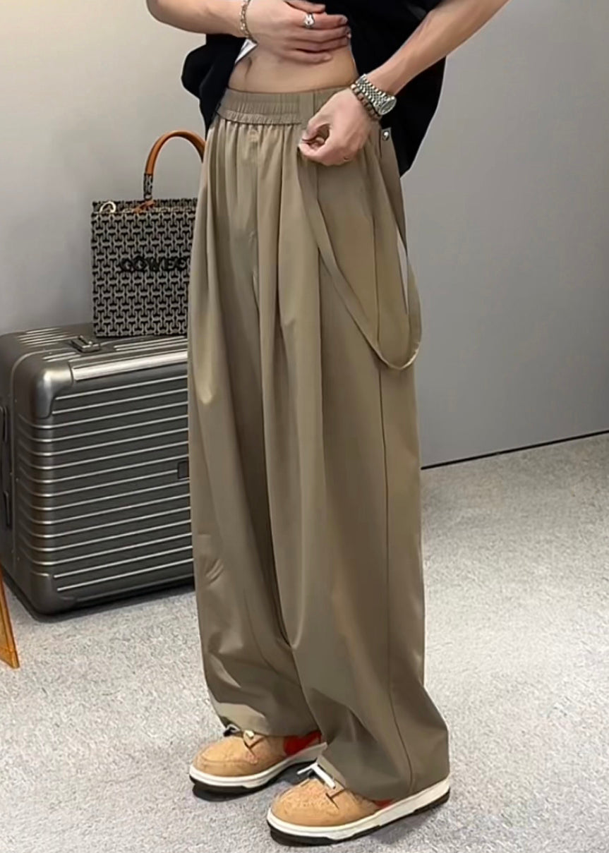 Ice Pockets Taille Seide Khaki Elastic Original Männer Weite Hosen Bein