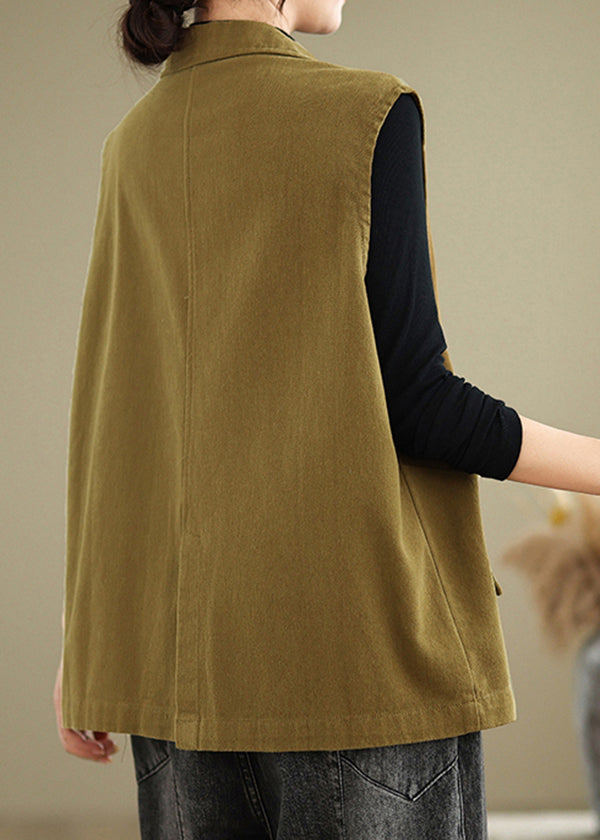 Übergröße, Orange, gekerbter Kragen, Taschen, ärmellos, Baumwollweste OO017