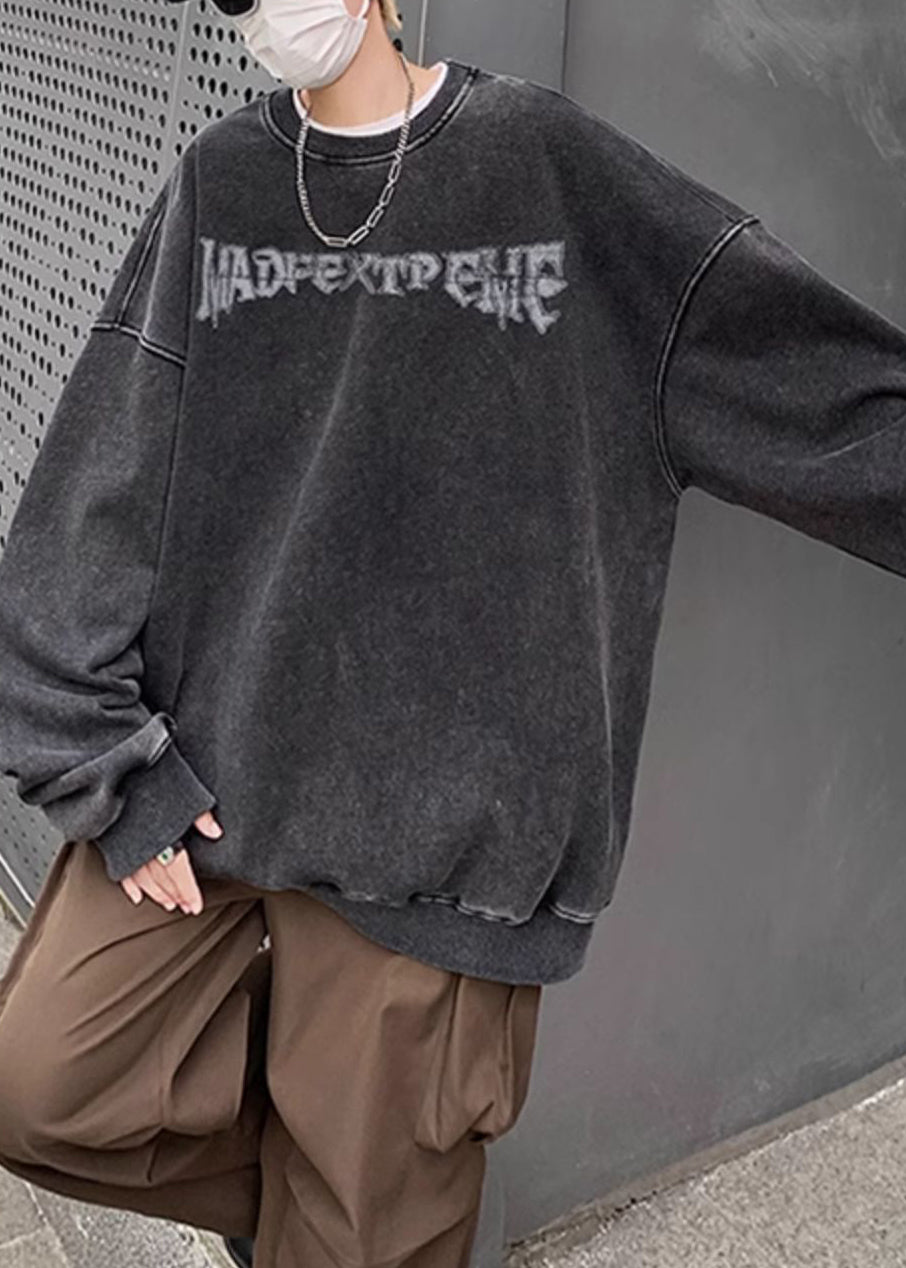 Plus Size Rot O Hals Print Baumwolle T-Shirt Männer Casual Kleidung Herbst WJ012