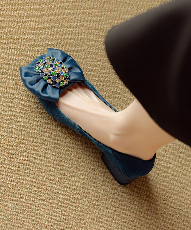Spleißen Loafers Zirkon Penny Wildleder Elegante Klobige Schleife Lila