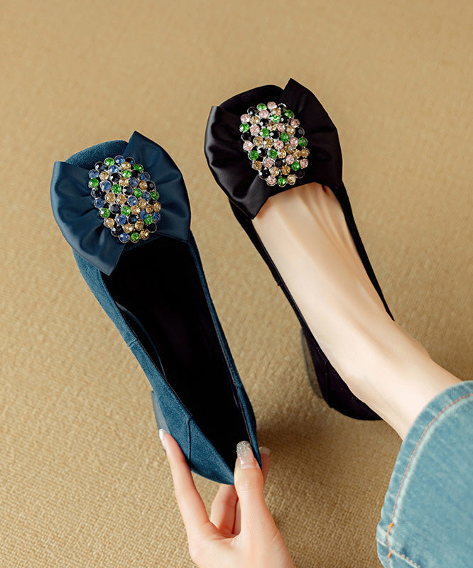 Spleißen Loafers Zirkon Penny Wildleder Elegante Klobige Schleife Lila