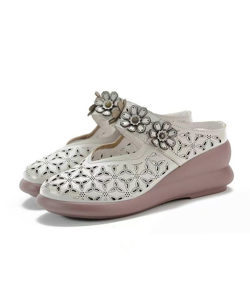 Sandales compensées en cuir de vachette rouge, nouveautés