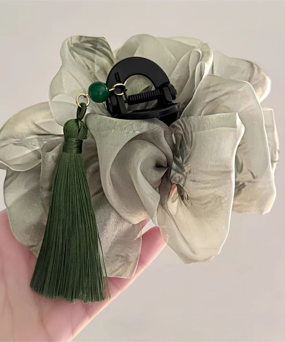 Green Tulle Hairpin Retro Clip Shark Clouds Tassel