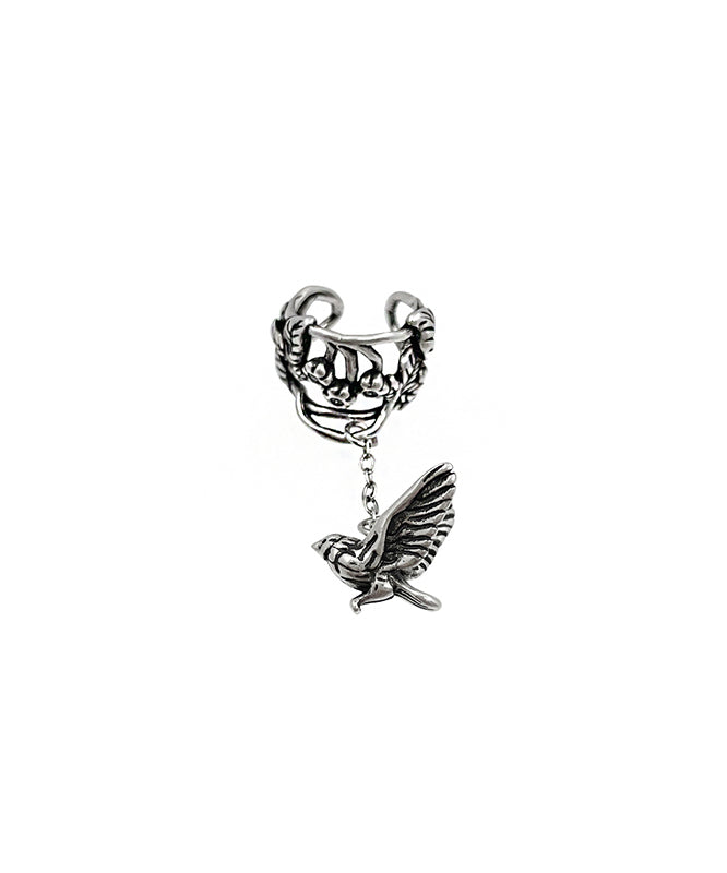 Floral Tassel Flying Sterling Out Silk Hollow Retro Bird Silver