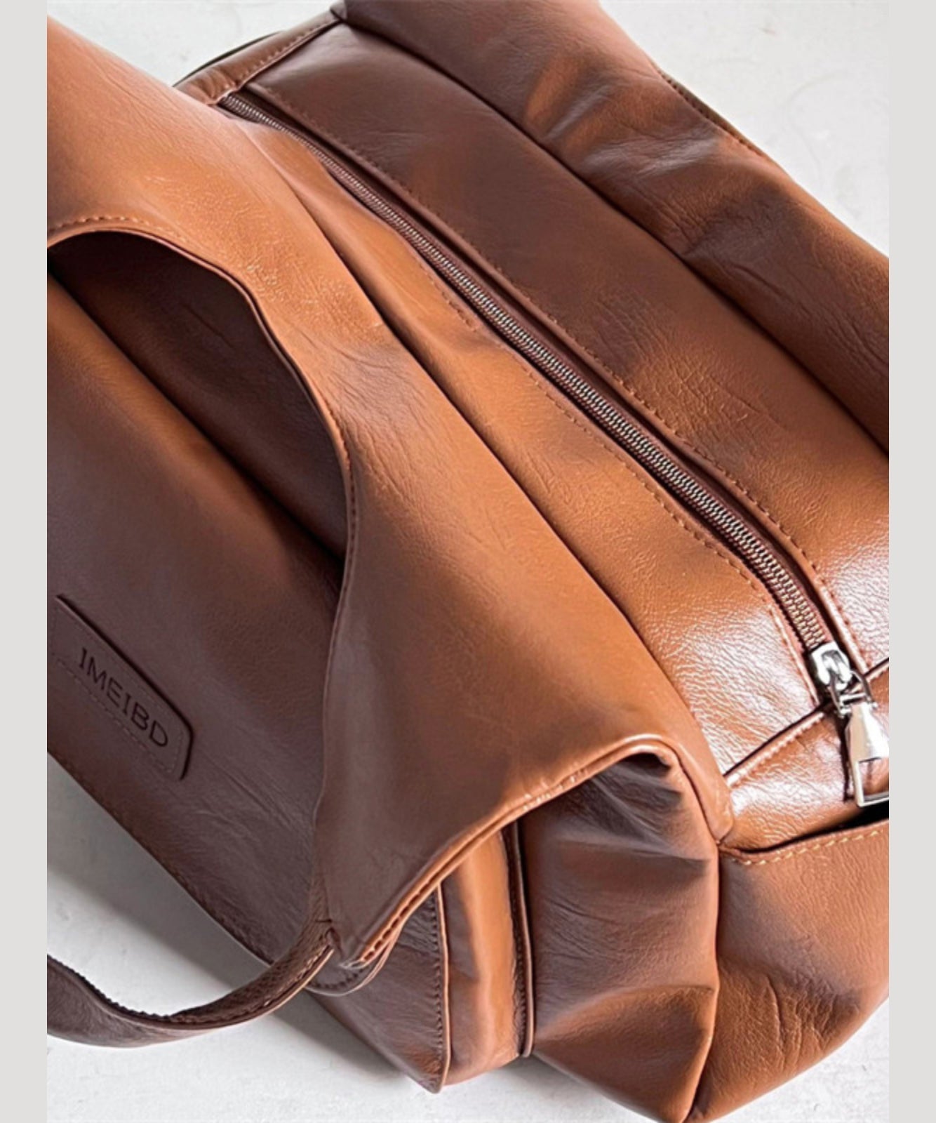 Vielseitige Handtasche aus Kunstleder im Retro-Stil mit großem Fassungsvermögen, braun, SX1007