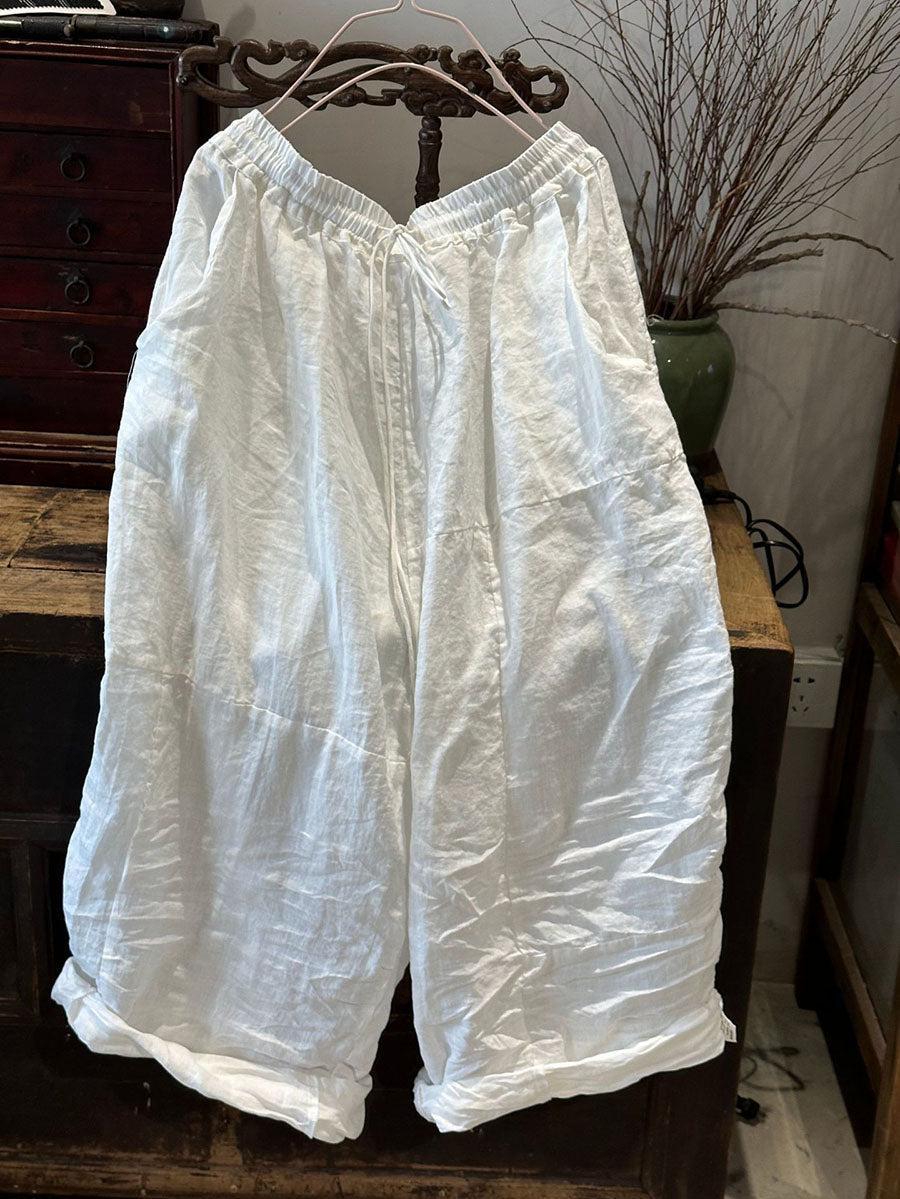 Pantalon ample en ramie uni Artsy pour femme AS1002