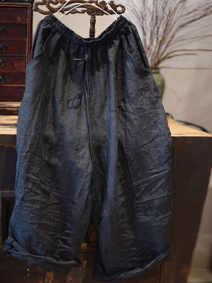 Pantalon ample en ramie uni Artsy pour femme AS1002