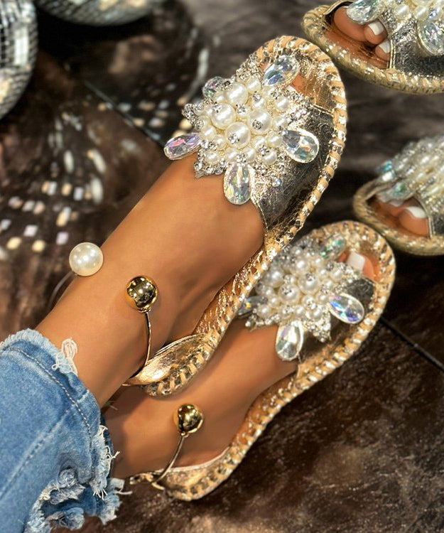 Hiking Splicing Faux Silver Sandals Leather Bead Stylish Nail