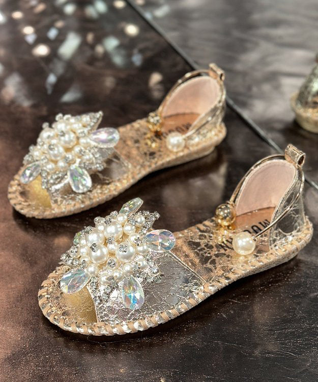 Hiking Splicing Faux Silver Sandals Leather Bead Stylish Nail
