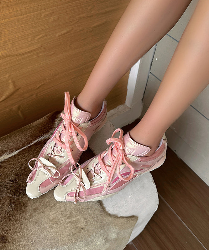 Silver Faux Leather Lace Up Splicing Fashion Sport Shoes Pointed Toe YC001