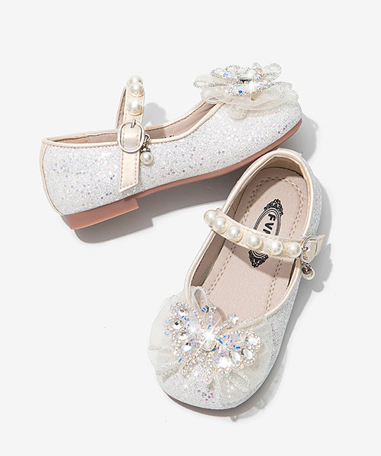 Perle de semelle de chaussures princesse en argent 2025 doux et nouveau zircon