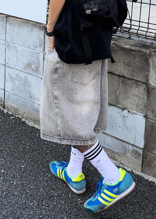 Einfache Schwarze Taschen Solide Herren Hosen Hohe Taille Sommer YL017