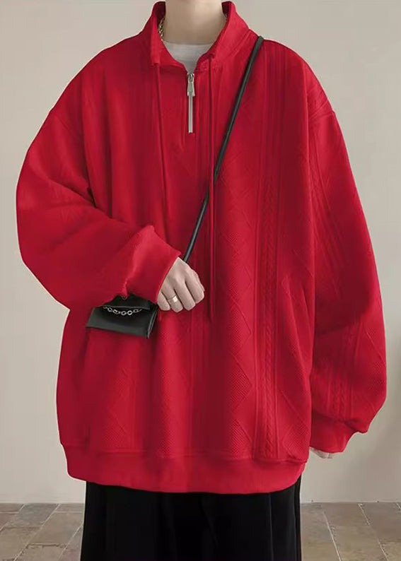 Taschen Frühling Schwarz Zip Herren Up Einfache Sweatshirt Baumwolle