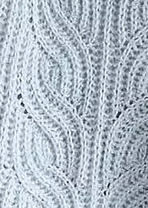 Einfache Blau Rollkragen Aushöhlen Stricken Pullover Frühling YW018