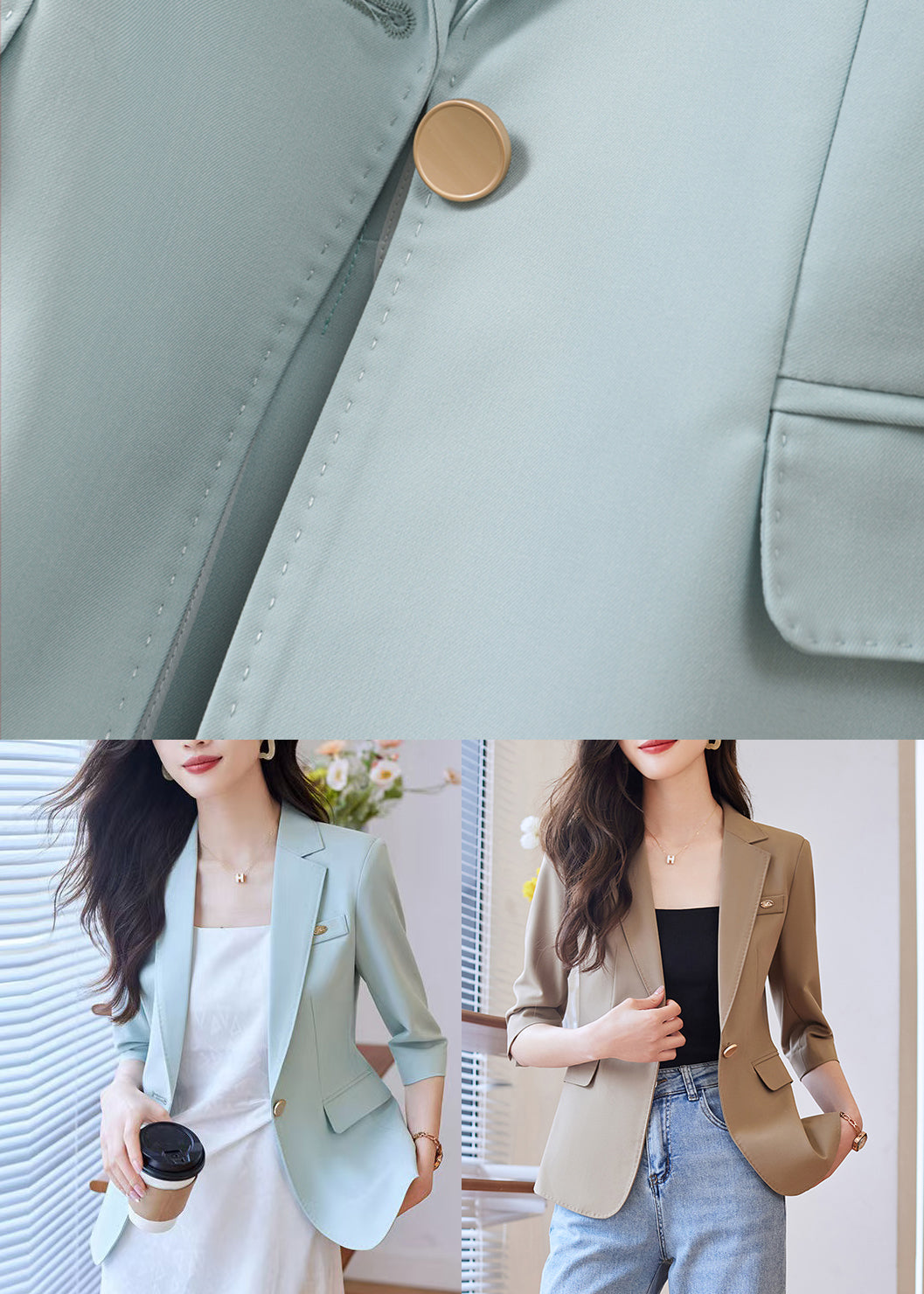 Einfache, kaffeebraune Spandexjacke mit halben Ärmeln YJ056