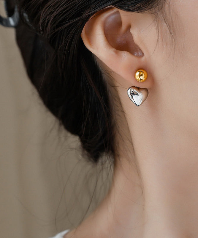 Earrings Colorblock Love Simple Copper Stud Overgild