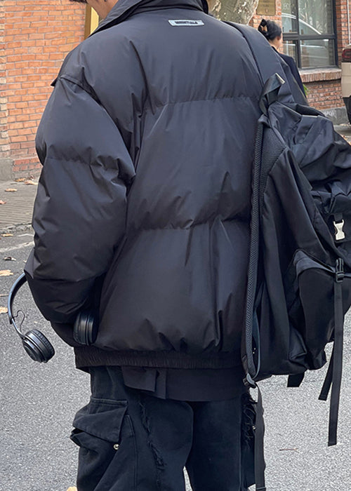 Schlichter grüner Winterparka mit Reißverschlusstaschen für Herren WL002