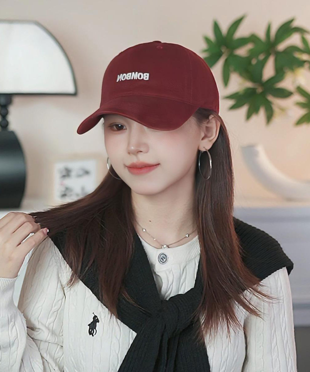 Casquette de baseball rose brodée avec lettre simple