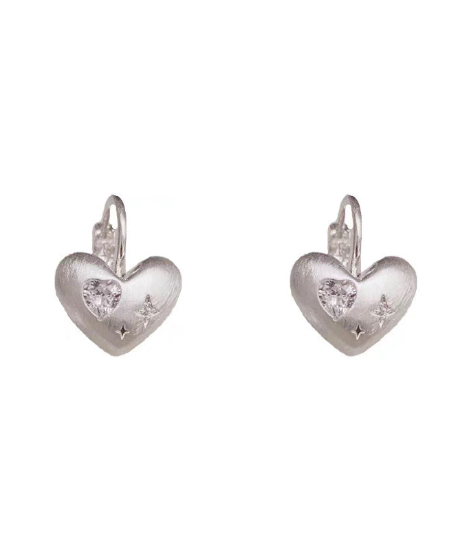 Drop Zircon Earrings Silk Simple Love Copper Alloy