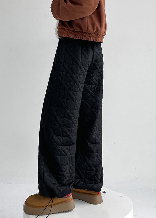 Pantalon simple blanc à cordon de serrage et taille élastique pour homme, couleur unie, hiver, RM028