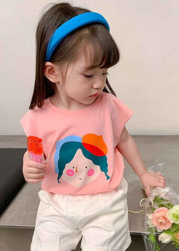 T-shirt blanc simple à col rond et manches courtes YU1075