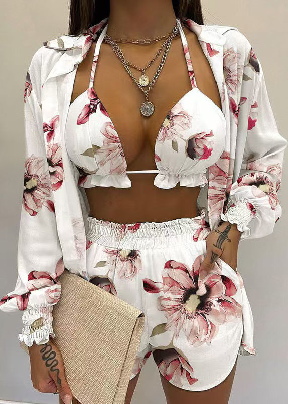 Ensemble de trois shorts sexy blancs simples pour l'été