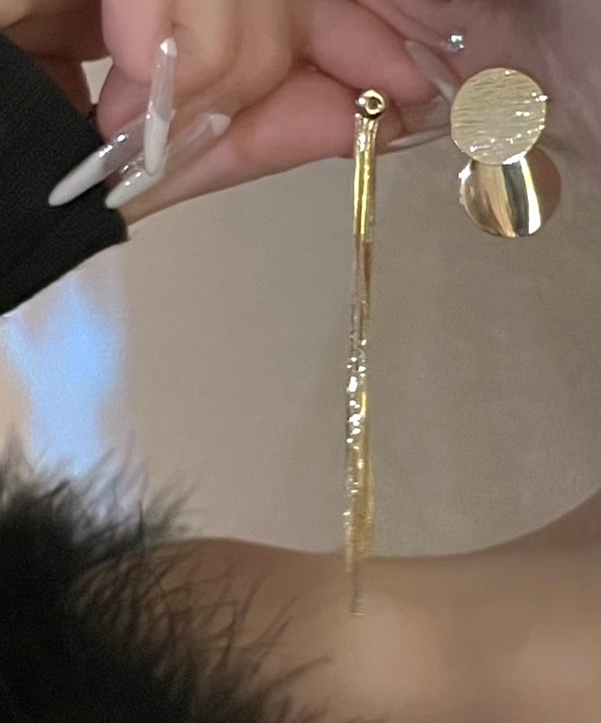 Drop Metal Sequins Earrings Tassel Silk Skinny