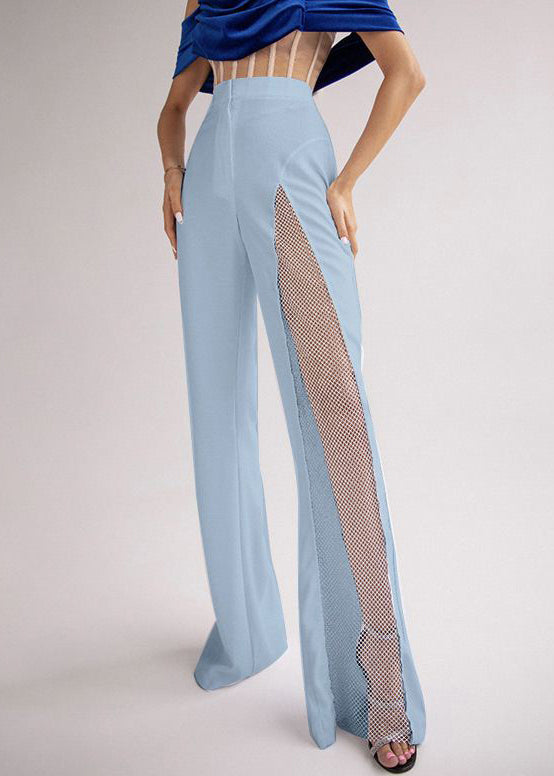 Patchwork Hohl Sommer Aus Schlank Blau Spandex Hosen Fit