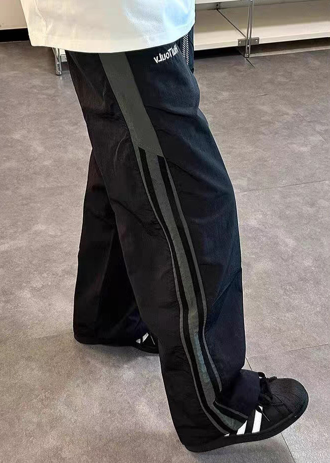 Baumwolle Taille Gestreiften Dünne Elastische Hosen Patchwork Grün Herren