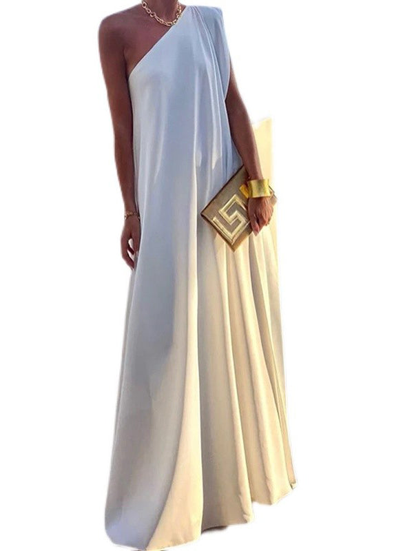 Robe d'été noire à épaules dénudées, style soirée, longue, en coton