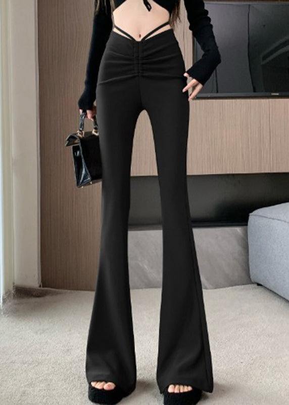 Pantalon taille évasée style patchwork haut été café