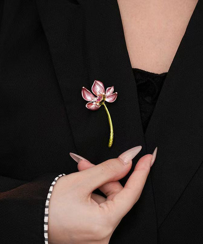 Stil Rosa Kupfer Legierung Lotus Haarnadel TS019