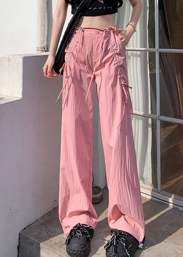 Pantalon à cordon de serrage Séchage Printemps Sports Bow Abricot Rapide Élégant