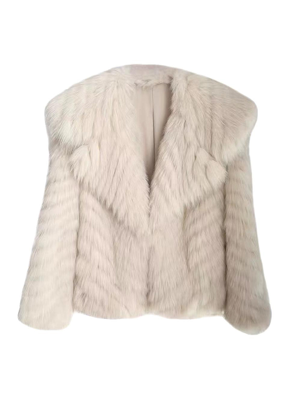 Manteaux élégants en cuir et fourrure à col Peter Pan, couleur abricot, printemps YY015