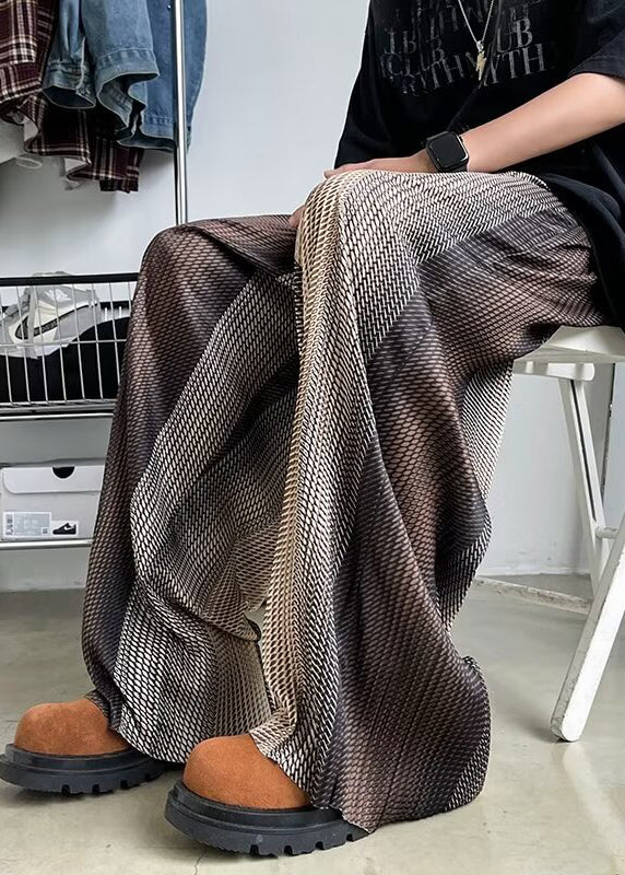 Pantalon de couleur printemps homme surdimensionné élégant dégradé drapé imprimé