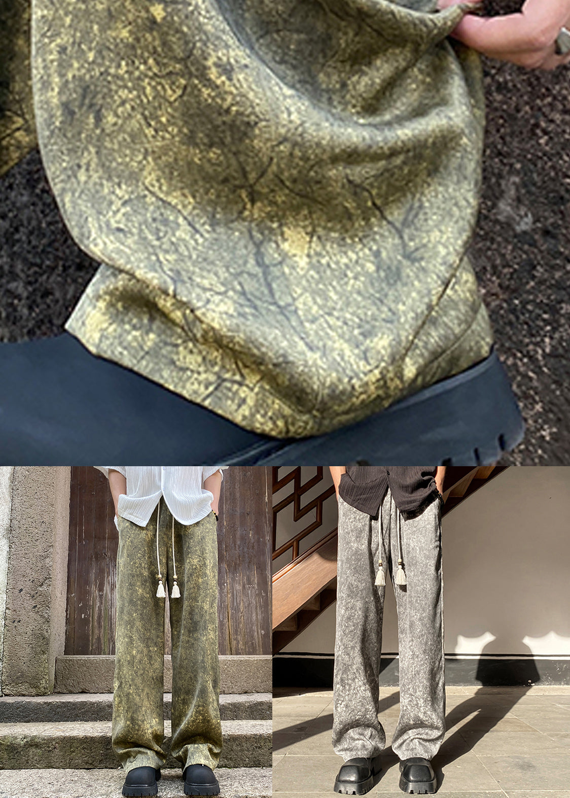 Elastische Sommer Grün Männer Hosen Druck Seide Taille Stilvolle